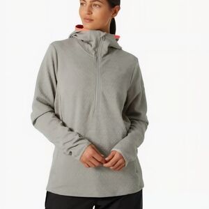 HELLY HANSEN Womens Powderqueen Jacket Medium Grey Terrazzo Midlayer Hood NWT